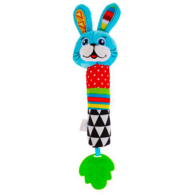 Текстильная игрушка прорезыватель-пищалка Зайка Умка RS-R2 1